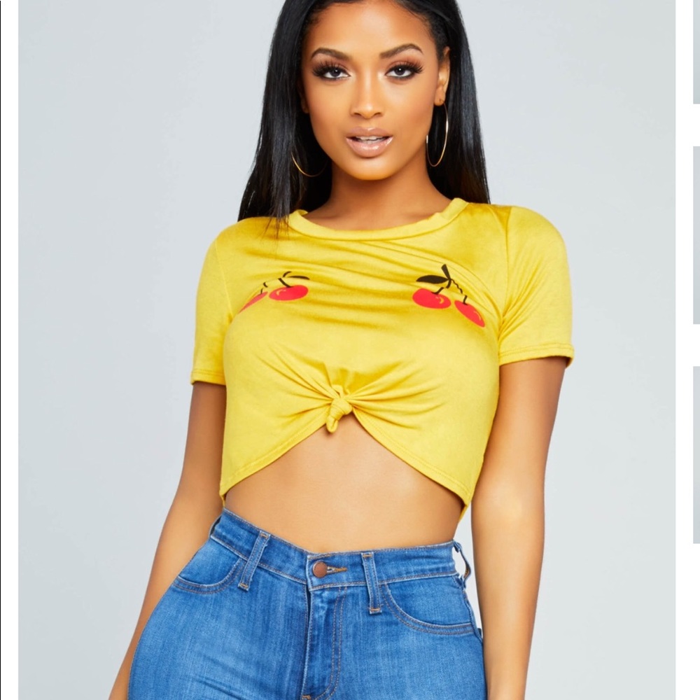 cherry on top crop top